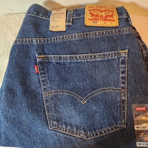 Levis 550 Jeans Mens 46 X 32 Big Tall Relaxed Fit Denim Pants Casual Loose New - Picture 3 of 9